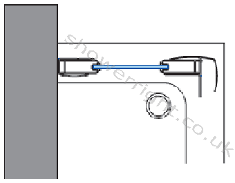 Diagram showing an end-on wall fixing
