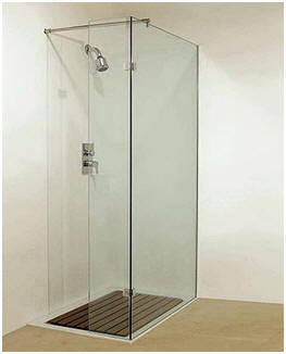 Fully frameless shower enclosure
