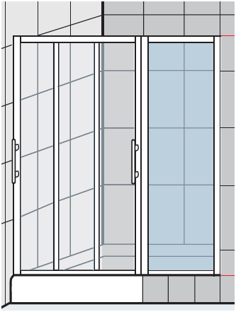 Custom shower door and screen configuration