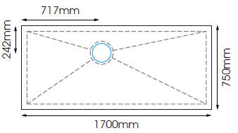 EASA DEK 9 1700 x 750 Wet room shower floor former