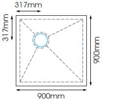 EASA DEK 1 900 x 900 Wet room shower floor former