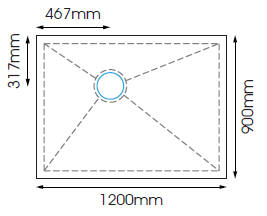 EASA DEK 4 1200 x 900 Wet room shower floor former