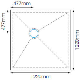 EASA DEK 5 1220 x 1220 Wet room shower floor former