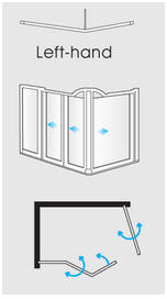 1 x Fixed panel with bi-fold door and one single panel door (LH Corner)