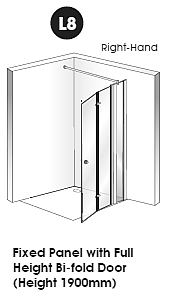 EASA Elegance bi-folding shower door with extender panel