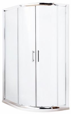 Offset quadrant shower doors