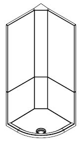 Envirotec quadrant shower pod shell showing two part construction