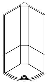 Envirotec quadrant shower pod shell showing two part construction