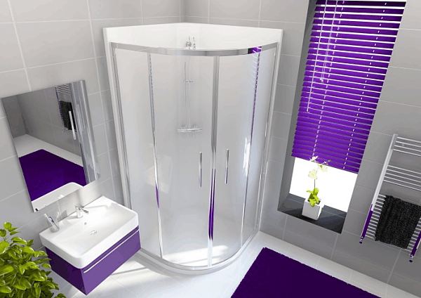 Envirotec quadrant shower pod finished in porcelain white