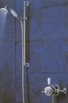Aqualisa Aquatique exposed shower valve with adjustable riser kit finished in chrome colour