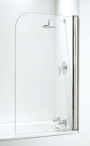 Hinged glass bath screens