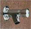 Self closing bib tap with flow regulator