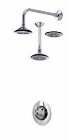 Aqualisa AXIS thermostatic cealed shower valve with wall or ceiling mounted shower head kit
