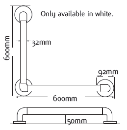 Angled grab rail 600 x 600