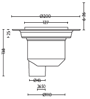 IMPEY wet room shower floor gully with vertical outlet spigot