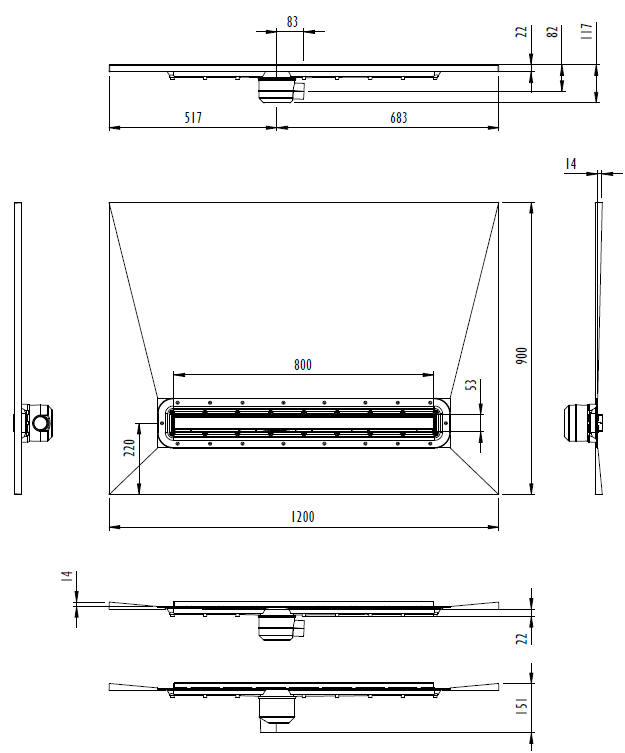 IMPEY Aquadec Linear 4 (1200mm x 900mm)