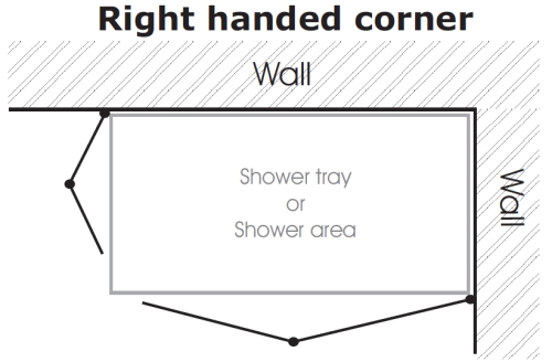 Illustration of a Right Hand shower enclosure