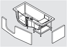 Iris walk in bath with front and end panel