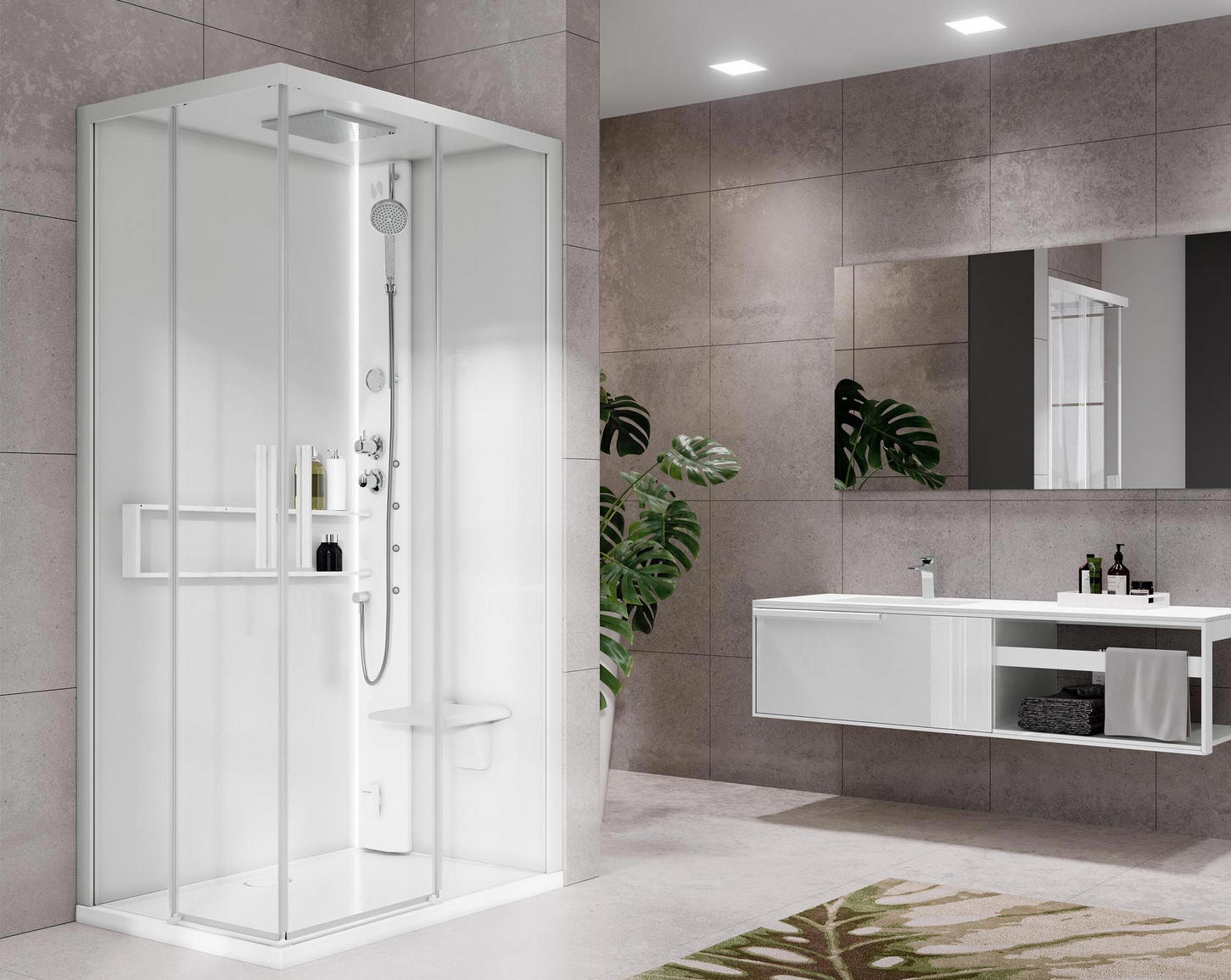 Novellini GLAX 2 2.0 A - corner entry corner shower pod