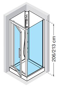 Novellini Glax 2 800mm x 800mm pivot door self contained shower cubicle without roof dome