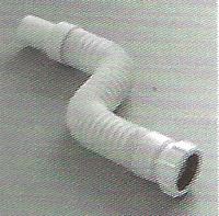 Flexible waste connector to convert between European and UK waste pipe sizes
