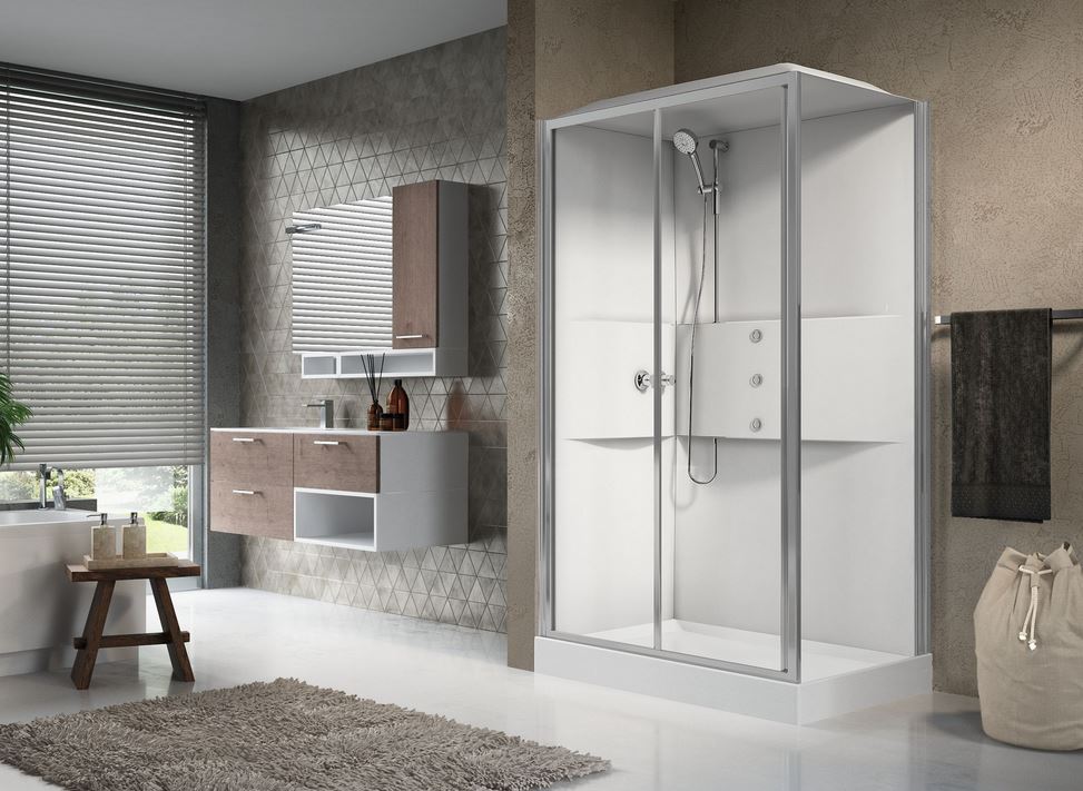 Novellini MEDIA 1200 x 800 rectangular leak free shower pod with sliding door access
