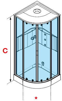 Novellini Media 2.0 quadrant shower pod diagram (1)