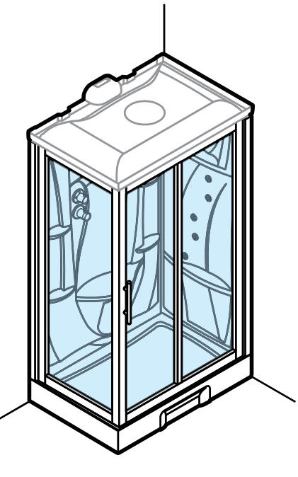 Diagram showing right hand version of the Novellini NEW HOLIDAY 2P