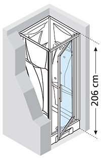 New Holiday pivot door alcove shower pod - Hydro massage version