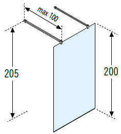 Novellini KUADRA HF shower screen dimensions