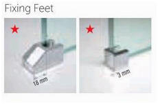 Novellini KUADRA H walk in shower screen foot options