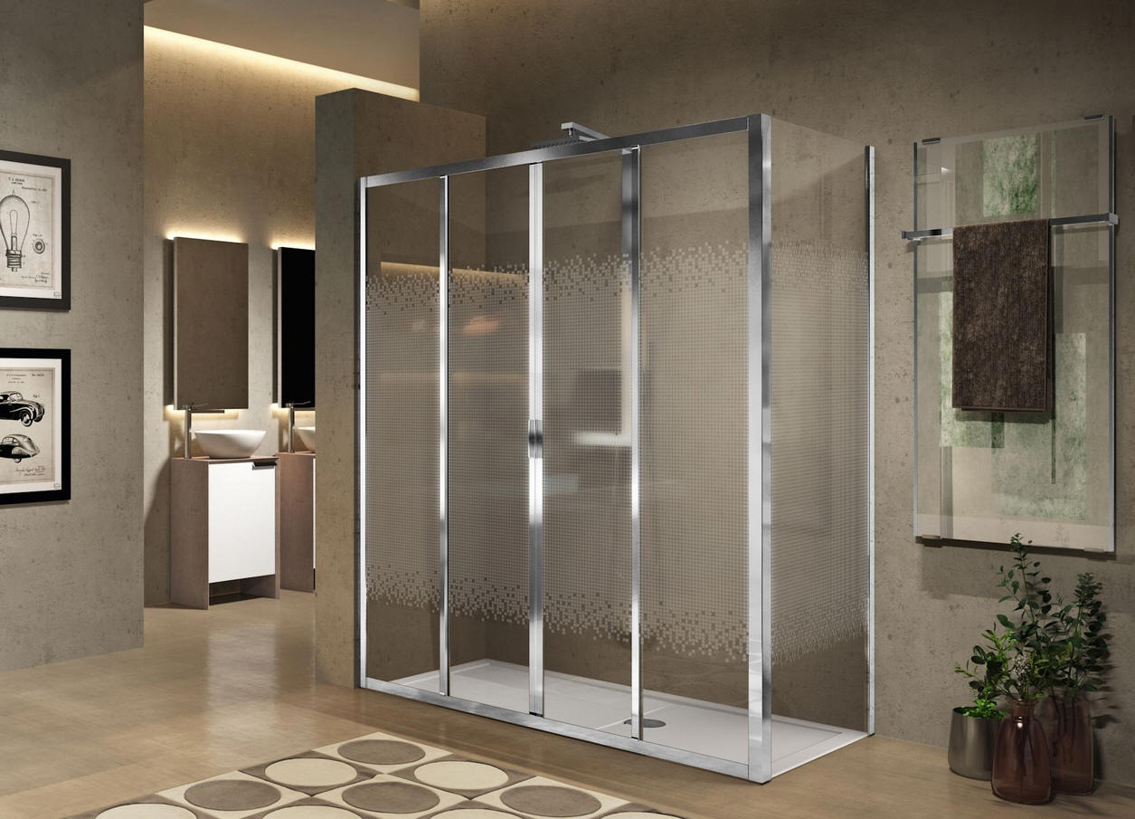 Novellini LUNES 2.0 2A extra wide shower enclosure with double sliding