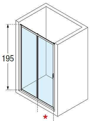 Novellini LUNES 2.0 P two part shower door diagram