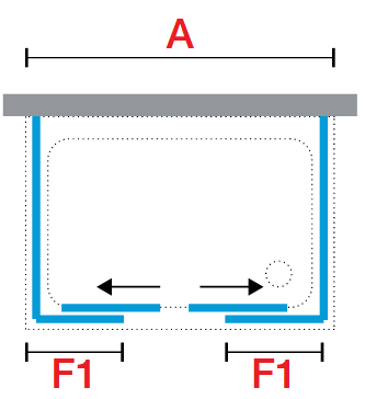 Novellini LUNES 2.0 2A diagram in mid-wall installation