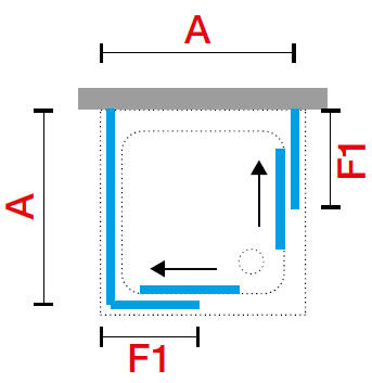 Novellini LUNES 2.0 AH corner entry mid wall shower enclosure