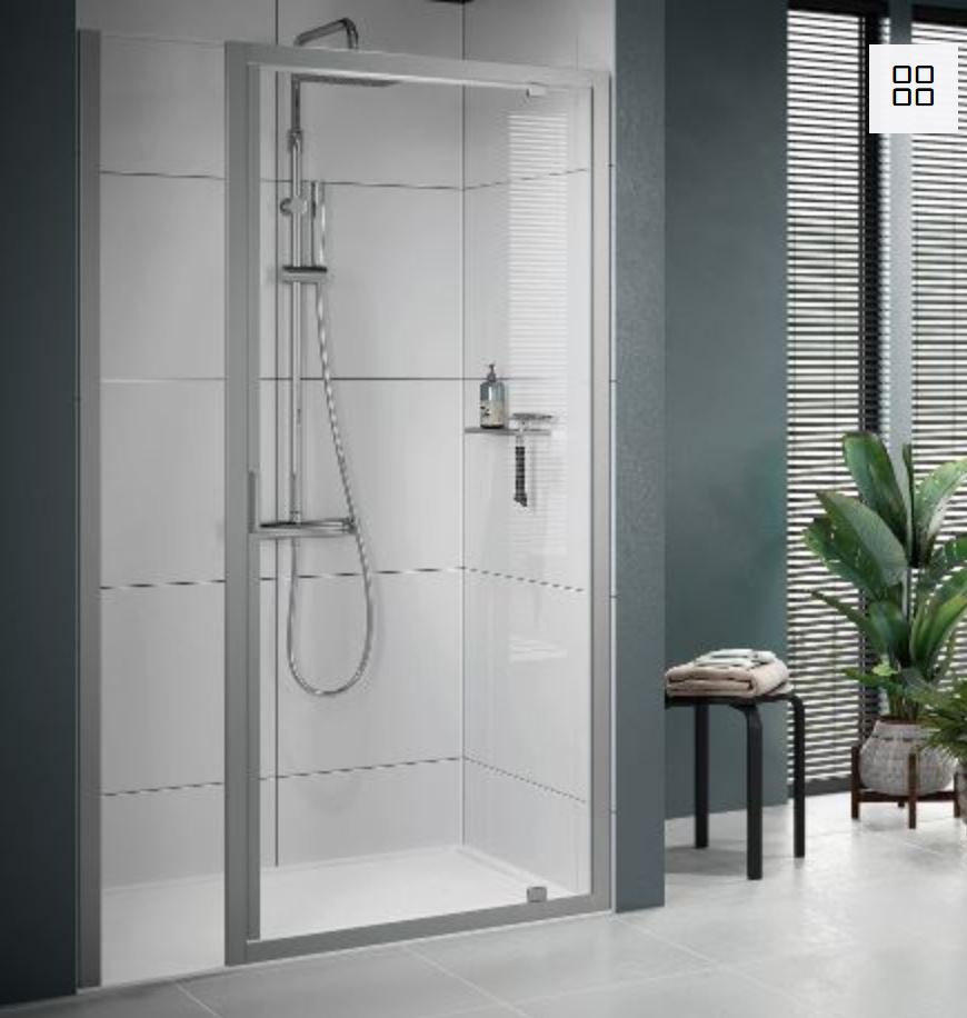 Novellini LUNES 2.0 G+F Inline - Pivot shower door with fixed inline panel