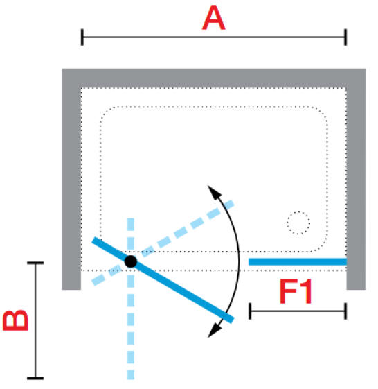 Novellini LINES 2.0 G+F Inline pivot shower door and fixed inline panel (Alcove)