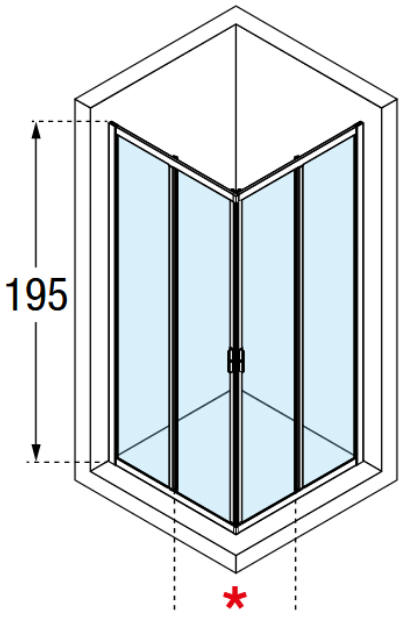 Novellini LUNES 2.0 A corner entry shower enclosure