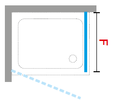 Novellini LUNES 2.0 single fixed side panel corner configuration diagram 1