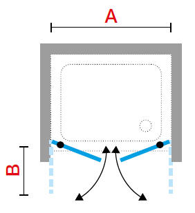 Novellini LUNES 2.0 double shower doors (saloon style) shown in alcove setting