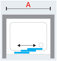 Lunes P triple sliding shower door alcove diagram