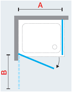 Lunes G corner shower diagram