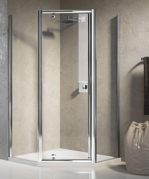 Novellini Pentagono G pentagonal shower enclosure with pivot door