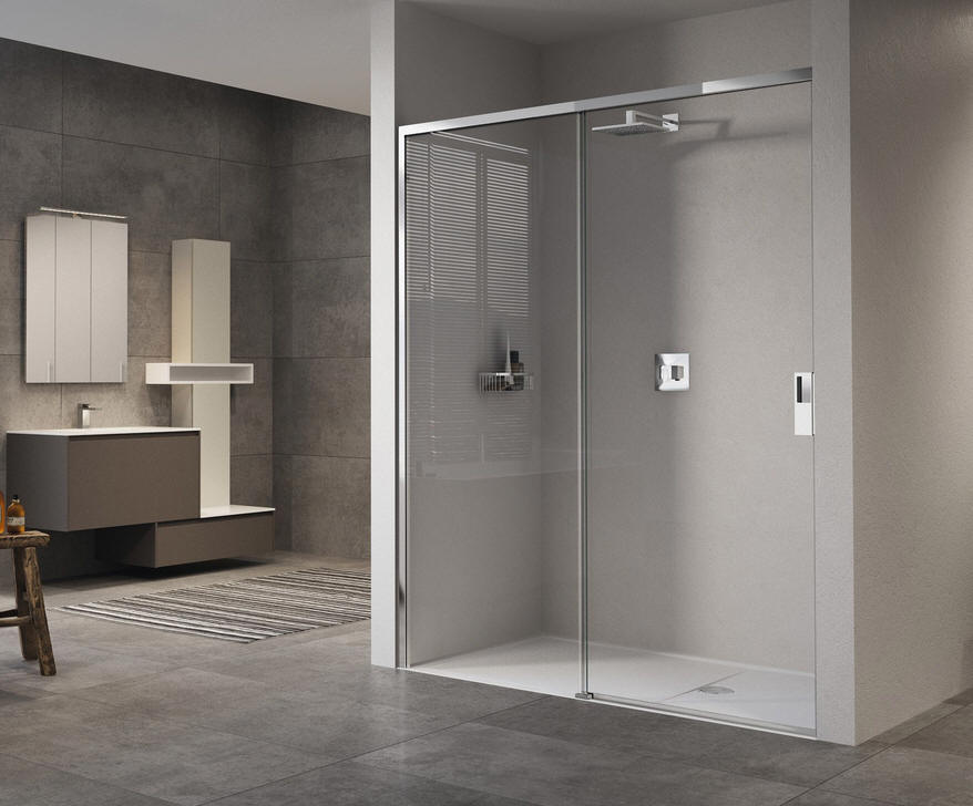 Novellini OPERA 2PH. Sliding shower door for alcove installation.