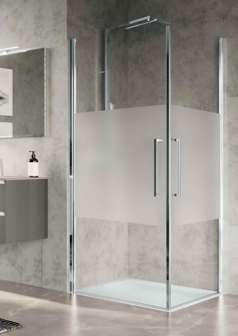 Novellini YOUNG PLUS 2G double hinged door corner entry corner shower enclosure.