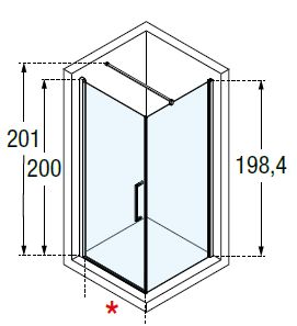 Novellini Young PLUS dimension diagram