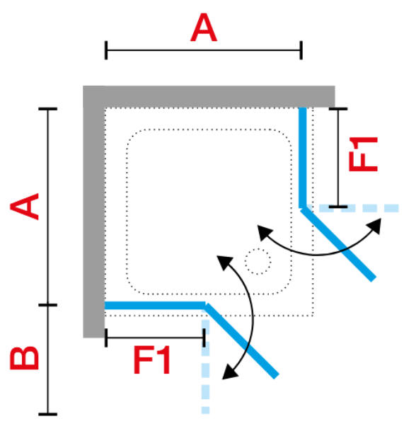 Novellini YOUNG A corner enclosure dia 2