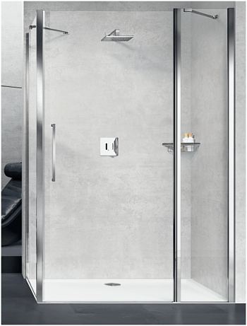 Novellini 2 (2P hinged shower door and inline panel)