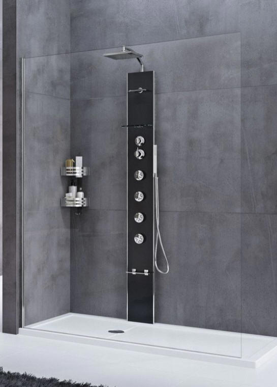 Novellini CASCATA 1 shower column with body jets, handset, overhead shower rose and thermostatic control.