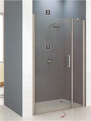 Novellini Giada extra wide shower alcove doors and inline panels